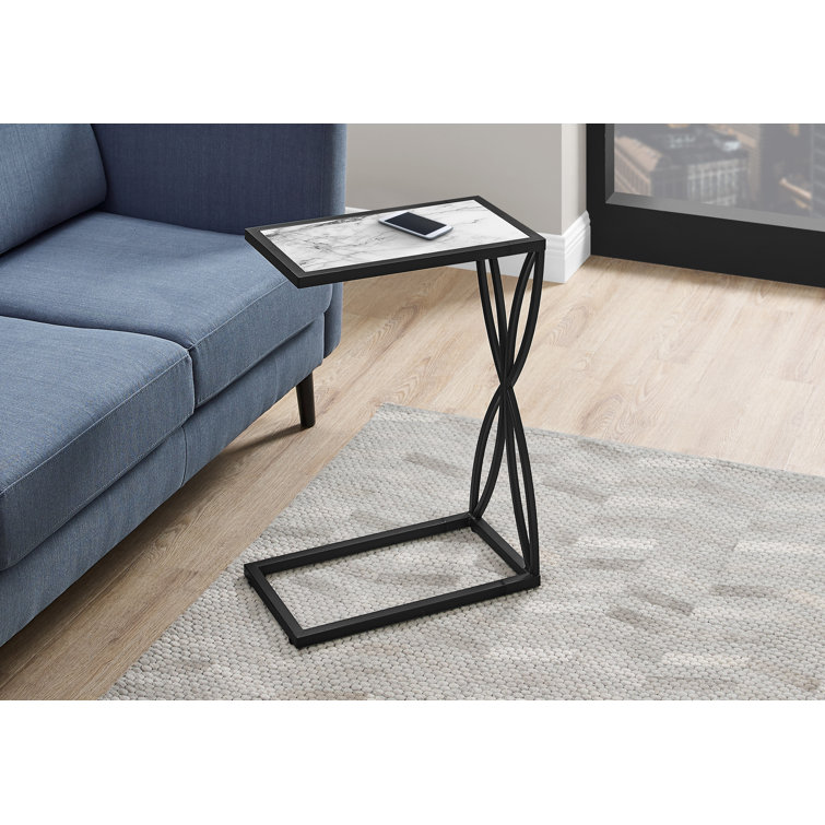 Grey c shaped side table top